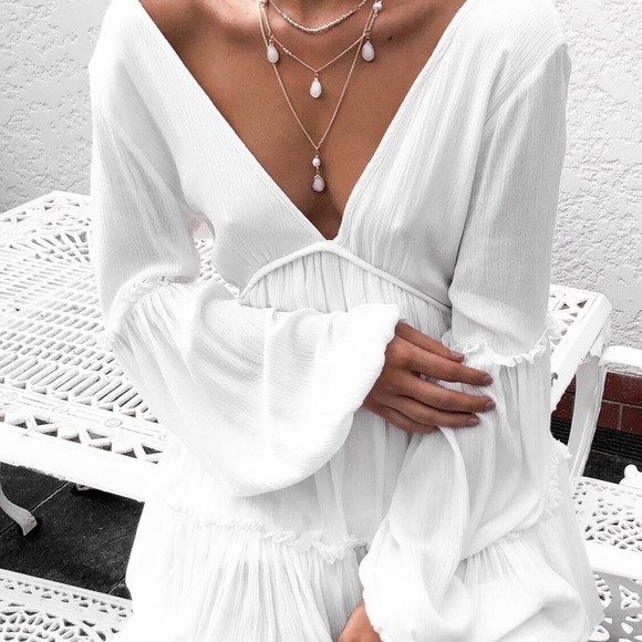 LAST‼️😍STUNNING IVORY WHITE SUMMER- Dress - Picture 2 of 7